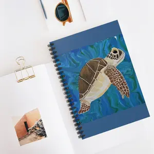 Sea Turtle Spiral Notebook — Ocean Art Ruled Journal