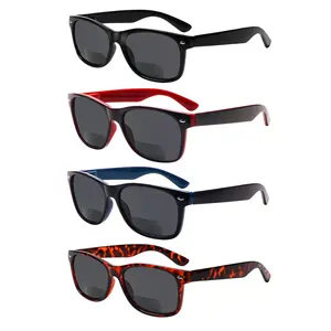 4-Piece Set of Stylish Dual-Tone Blue Light Blocking Reading Glasses Unisex design with oversized irregular frames Adjustable spring hinges Durable lenses for comfortable wear Fashionable outdoor reading sunglasses Perfect as holiday gifts