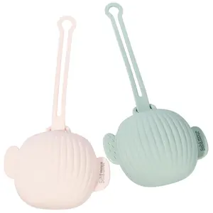Bebamour Pacifier Case Portable Pacifiers Storage Pacifiers Container Safe and Soft Material Silicone Pacifier Bags 2