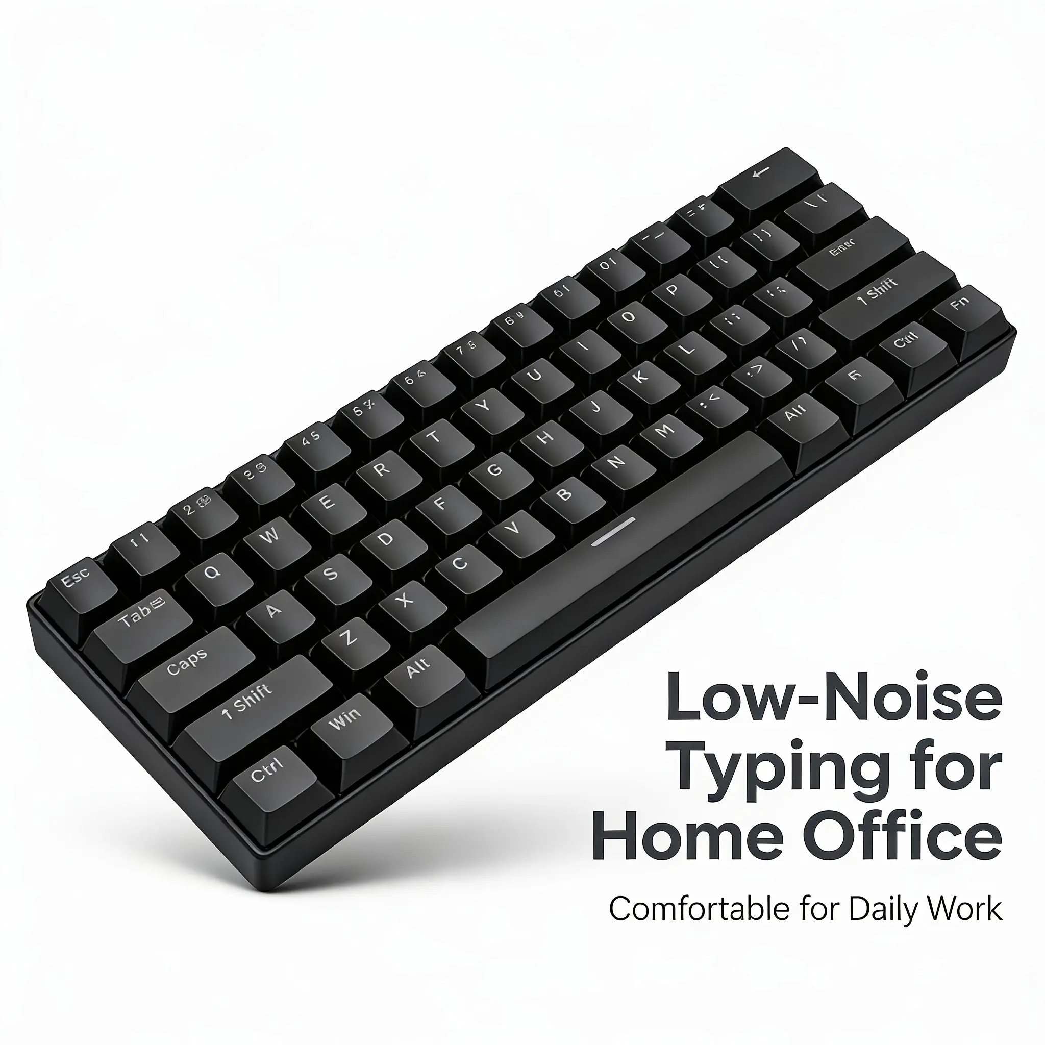 68-Key 65% Compact Wired Hot Swappable Mechanical Gaming Keyboard, Smooth Linear Red Switches, RGB Backlit, Solid Black and White Color Options