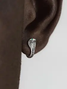 Snake Design Stud Earrings, Fashionable Artificial Gemstone Decor Earrings for Women & Men, Trendy All-match & Exquisite Jewelry for Birthday Gift