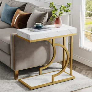 Tribesigns C Shaped End Table Modern Bedside Table, Small Side Table for Living Room , Space Saving End Table Tribesigns C Shaped End Table Modern Bedside Table, Small Side Table for Living Room , Space Saving End Table