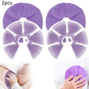 Breastfeeding Ice Bag, 2 Counts/set Cold & Hot Gel Removable Breast Pads with Soft Plush Lining Breastfeeding Accessories for Comfort & Relief