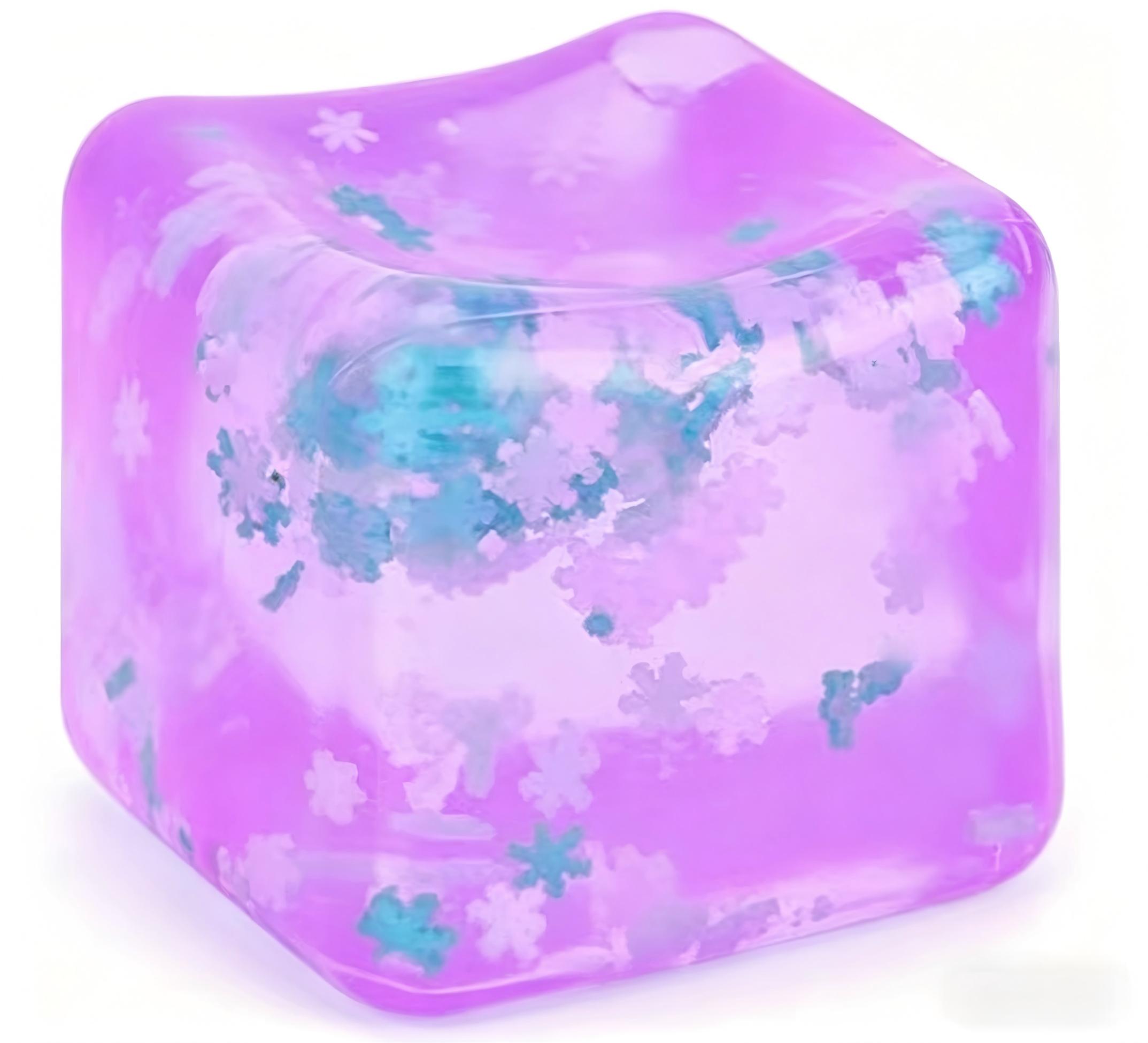 2pc Magic Snowflake Shimmer Cube Soft Squishy Toy, Stress Ball — Perfect for ASMR enthusiasts and stress relief lovers!