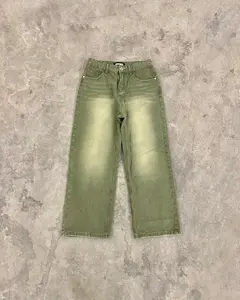 Matcha Denim Jeans With 8 Ball Embroidery