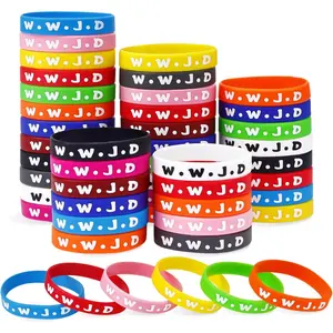 30 count WWJD Rubber Bracelets, Colorful  What Would  Do Wristbands Inspirational Motivational Bracelets for Party Favors Supplies
