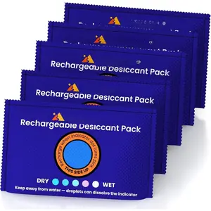 100g Rechargeable Desiccant Packs -  Silica Gel  Absorber,  Dehumidifier  Absorber with Humidity , Desiccant Packs for Storage, Closet &  Safe [5 Pack]