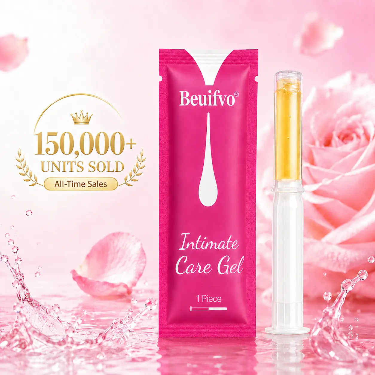 Beuifvo Women’s Intimate Care Gel with Collagen Peptide, Hyaluronic Acid and Carbomer, Single-Use Feminine Care Applicators