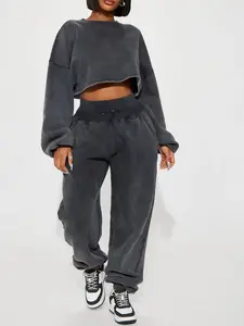 Feeling Good Fleece Jogger Set - Charcoal