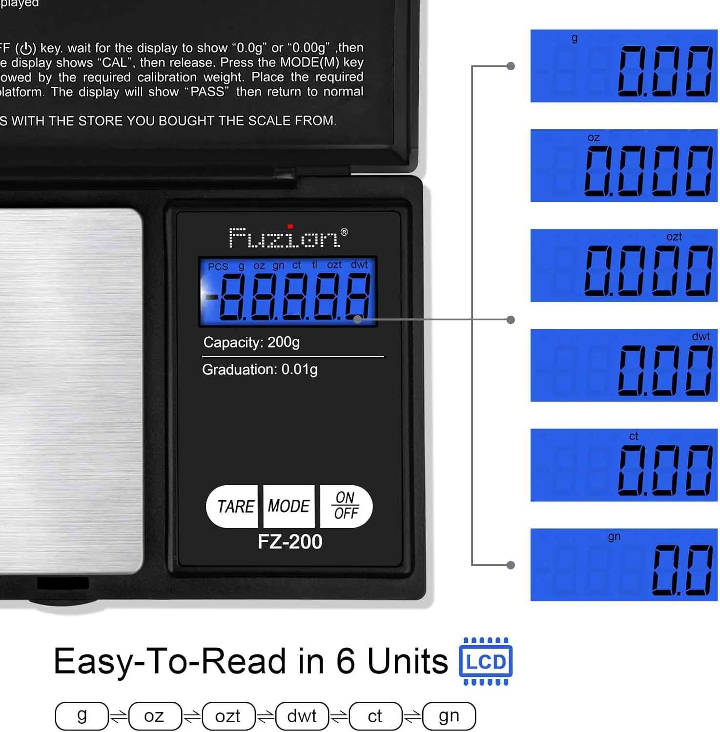 Besia Digital Pocket Scale, 200g/0.01g Gram Scale, Mini Scale Grams, Small Digital Scale, Small Food Scale, Jewelry Scale, Precision Scale with Tare, LCD