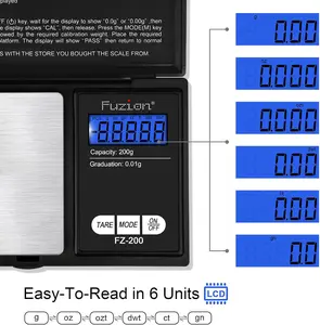 Besia Digital Pocket Scale, 200g/0.01g Gram Scale, Mini Scale Grams, Small Digital Scale, Small Food Scale, Jewelry Scale, Precision Scale with Tare, LCD