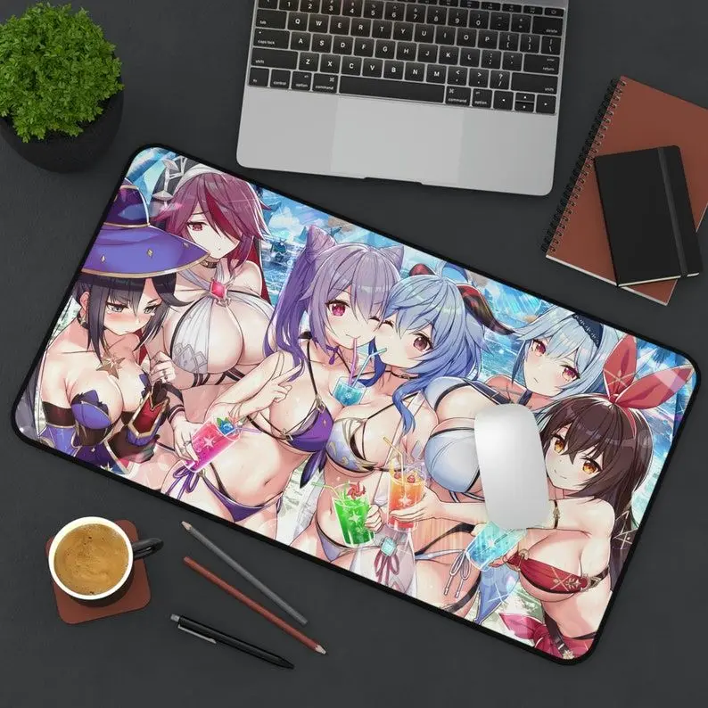 Genshin Impact Girls Desk Mat - genshin impact mousepad - genshin impact girls - yae miko mousepad - yelan mousepad - eula mousepad