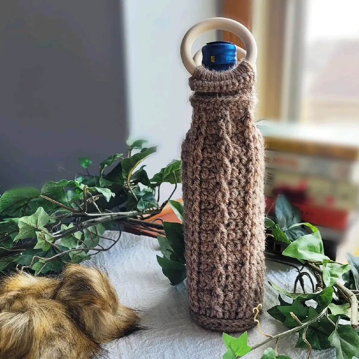 Wine Holder | Crochet Bottle Tote | Handmade Drink Caddy |  Bachelorette Party Favor | Luxury Textured Cozie | Wine Lover Gift Idea | Creations Misfit