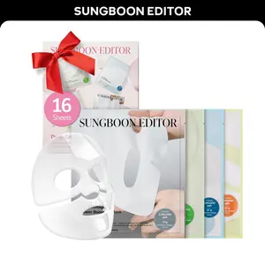 [Sungboon] Glazed Skin Collagen Mask Kit (16pcs) | Cica, Hydration, Vita, Brightetning, Glow Booster Kbeauty gift set | All-In-One K-Beauty Essential Brightening Daily Firming Calming Sheet Gentle