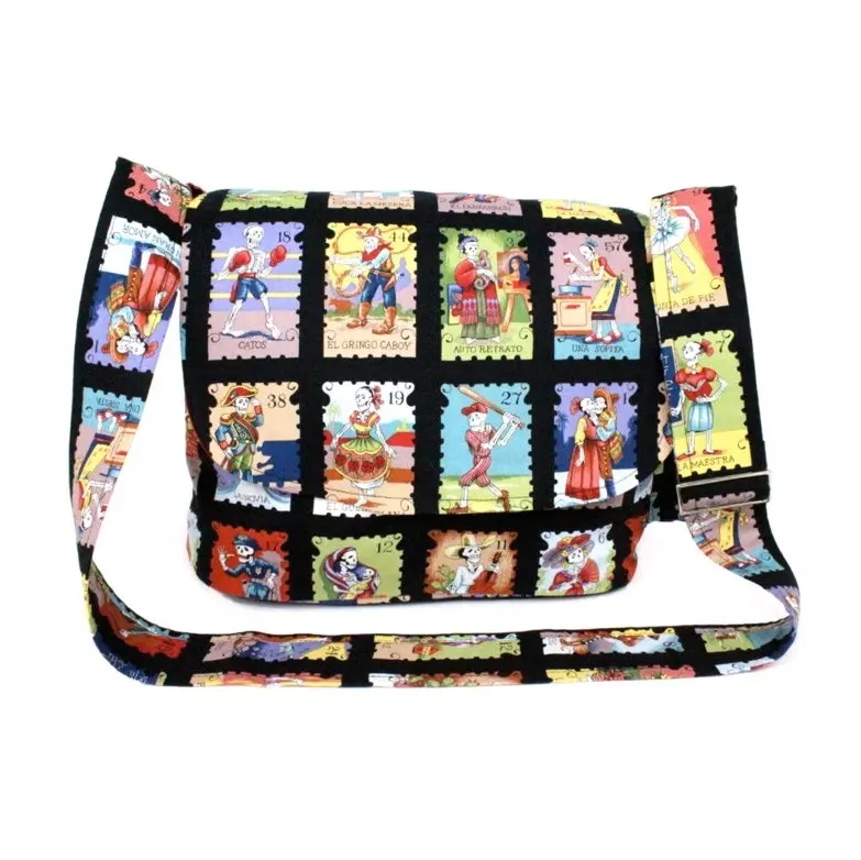 Loteria Folklorico Day of the Dead Messenger Bag