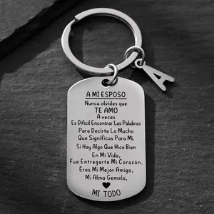 Romantic Stainless Steel Couples Keychain Elegant Gift for Husband on Anniversary Valentines Day
