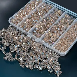 800Pcs 4/6/8/10mm Crystal Glass Beads for Jewelry Making Beads