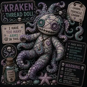 Kracken voodoo doll magnet