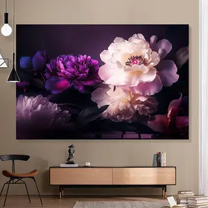 1pc Peony Floral Wall Tapestry, 100% Polyester, Versatile 2D Party Backdrop, Aesthetic Hanging Decor for Entryway, Room, Living Room - Easy to Install, No Electricity Needed, Perfect for All Seasons Flower