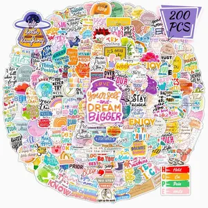 200PCS Motivational Stickers, Inspirational Water Bottle Stickers, Positives Scrapbook Stickers for Journaling Vision Board Waterproof Vinyl Stickers