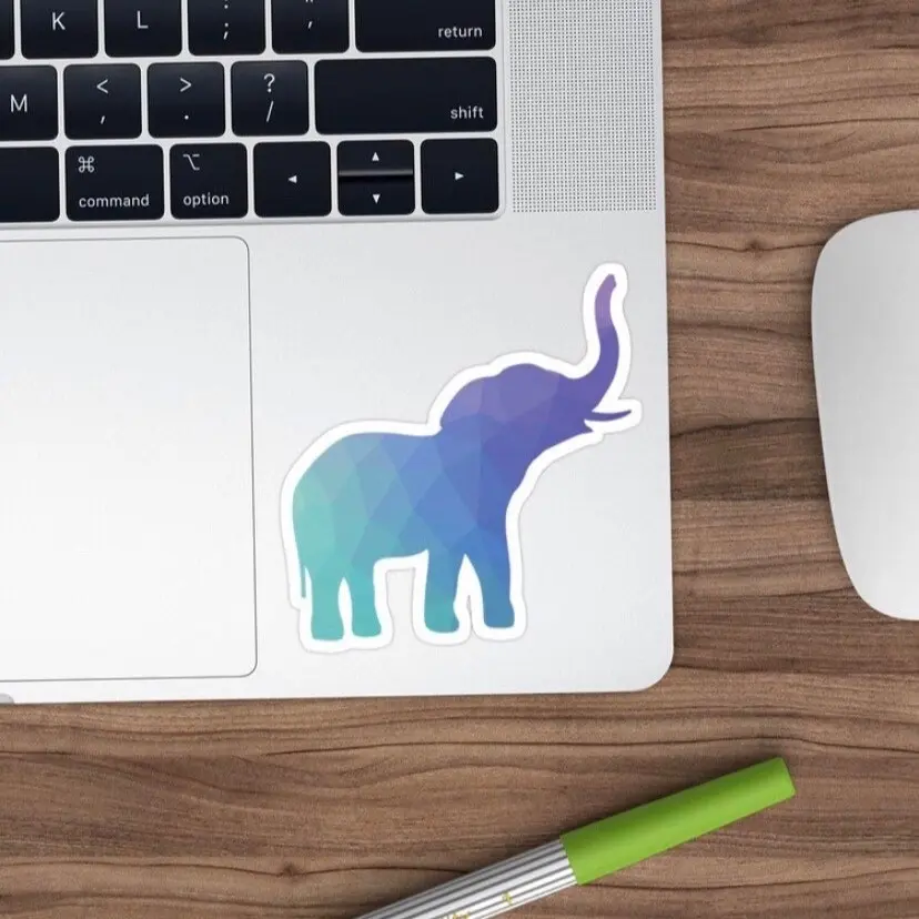 Geometric elephant sticker