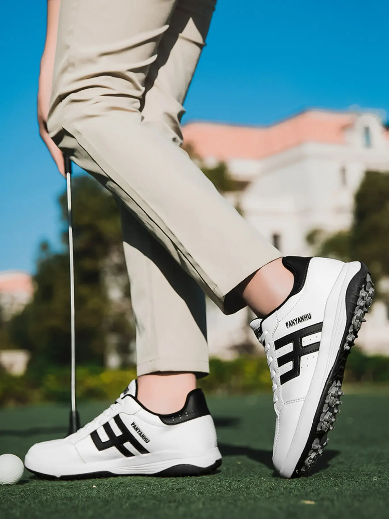 Men's Sporty Golf Shoes, Anti-Slip Wear-Resistant Super Fiber Rubber Sole, High-Quality Comfort & Performance, Fashion Design for Serious Golfers, Sports Shoe