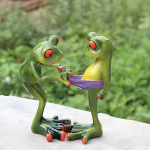 Resin Frog Figurine for Home & Desk Decor – Indoor/Outdoor Garden, Patio Pool or Potted Plant Accent, Creative Nature Ornament for Frog Lovers, Rustic Wetland Vibe