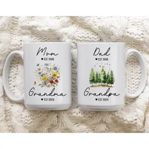 Promoted From Parents To Grandparents Pregnancy Announcement, Personalized Gift For New Grandma Grandpa, Baby Announcement Mug