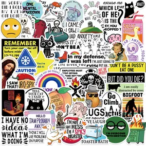 50-Pack Funny Snarky Stickers – Waterproof Vinyl Sarcastic Decals for Laptop, Water Bottle, Hard Hat & Scrapbooking