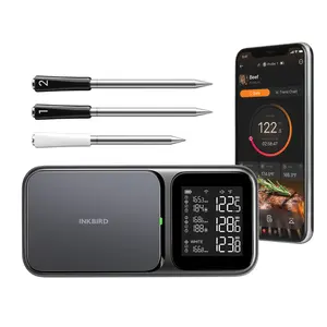 INKBIRD WiFi 5G and Bluetooth 5.4 BBQ Thermometer with 3 Multi-sensor Probes, AI Real-time Calibration, NIST Approved Accuracy, High and Low temperature Alarms, for Cooking and Grilling