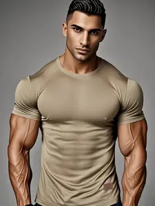 Men's Solid Color Round Neck Tee, Regular Fit Casual Short Sleeve Crew Neck T-Shirt for Summer, Fashion Men's Top for Daily Wear, Athletic T Shirt