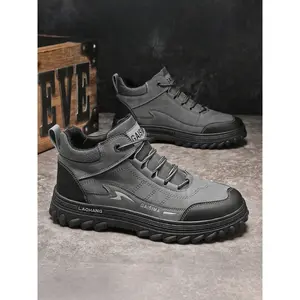 Outdoor Work Boots Boots Trendy Short Boots High Top Men's Shoes, Durable & Stylish Footwear for Outdoor Activities