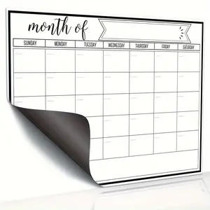 1pc Fridge Calendar Magnetic Dry Erase Calendar Whiteboard Calendar For Kitchen Refrigerator Planners Weekly Planner Monthly Planner Magnet