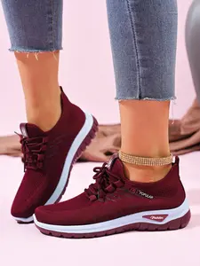 Women's New Fashion Comfortable Soft Sole Round Toe Mesh Breathable Running Shoes, Casual All Season Low Top Sports Sneakers for Outdoor Activities