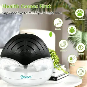 Air Purifier (Black)Purifier Spring Refresh Cleaner Air, Healthier Home - Water Filter Air Washer For Home and Office - Essential Oil Aroma Diffuser With LED Night light - Small Air Cleaner For Smoke and Pets