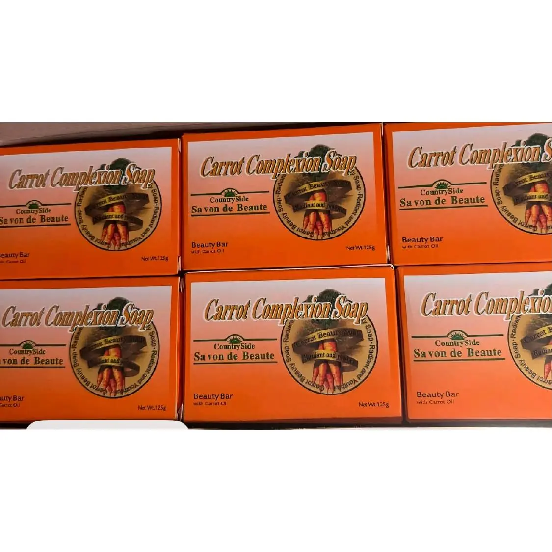 CountrySide Savon de Beaute Carrot Complexion Soap 125g Beauty Bar with Carrot Oil for Radiant Skin