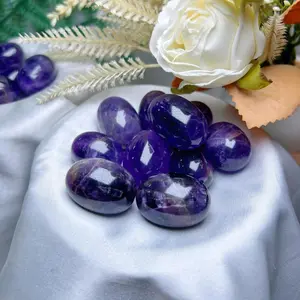 36mm Amethyst Crystal Egg ,Natural Carved and Polished Stone,Metaphysical Healing and Home Decor