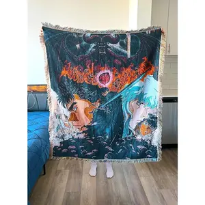 Anime Woven Tapestry | Wall Hanging Throw Decor | Unique Blanket for Fans & Collectors Woven Blanket Woven Blanket