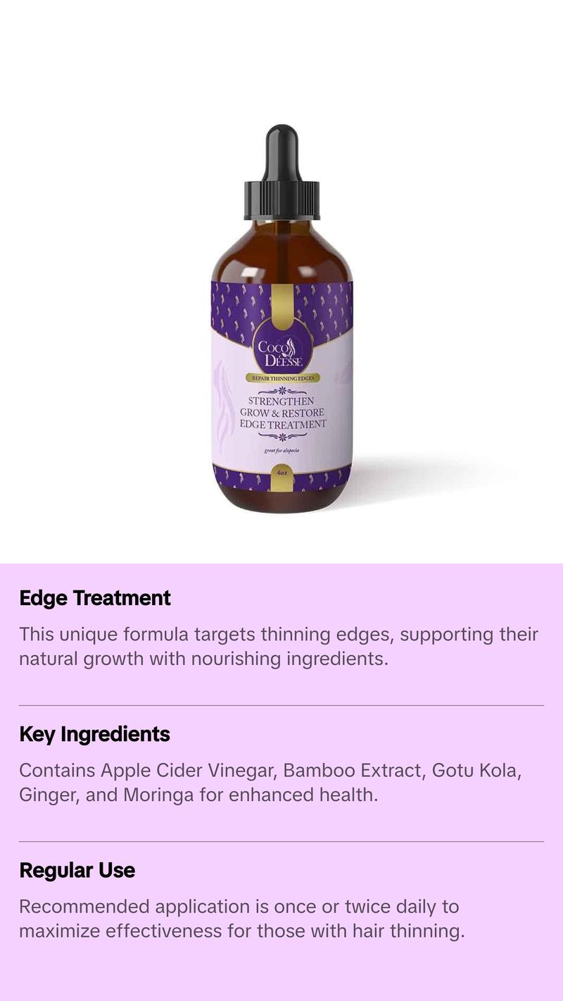 Strengthen,Grow & Restore Edge Treatment. Revitalize and Stimulate Healthy Hair Growth