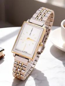 New Luxury Retro Dial Women's Quartz Watch, Steel Band, Elegant Commuter Wristwatch, Casual Style, All Seasons