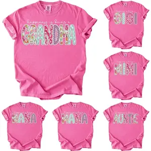 [CRUNCHBERRY] Custom Comfort Colors Mama T-Shirt, Personalized Floral happiness is being a Grandma Shirt, Grandparent Gift, Nana Auntie Mimi Gigi Shirt