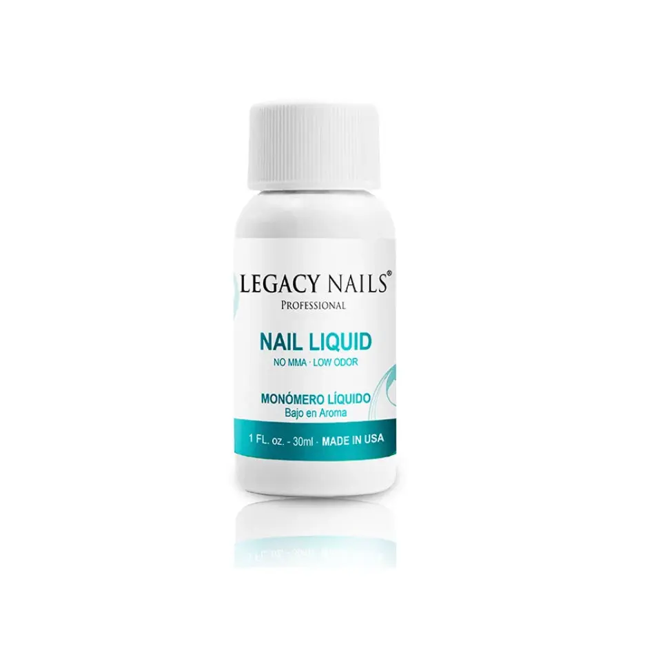 Legacy Nails Acetone-Free Liquid Monomer Bottle - EMA-Formulated, Low Odor, Color Stabilized, Non-Evaporating Beauty & Personal Care Nail Artist Accessory, Does Not Evaporate, Nail Artists