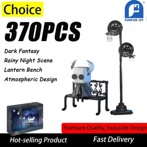 370PCS Hollow Knight Dark Scene Light Up Building Blocks Compatible DIY Assembly Decorative Display Halloween Gift Kids