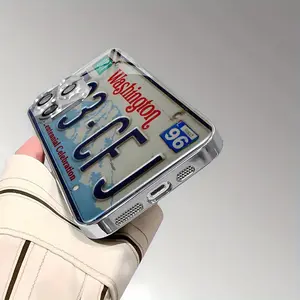 Vintage Washington License Plate Glass Phone Case, Designed with Retro Graphics And Bold Lettering, Suitable for Iphone 16, 15, 14, 13, 12 And 11 Pro Models, Glass Material, Shockproof Protection. It Is a Great Gift for Family, Friends