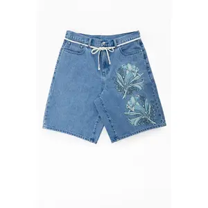 The Met Men's x Pacsun Moon Flask Lily Baggy Denim Shorts The Met Men's x Pacsun Moon Flask Lily Baggy Denim Shorts