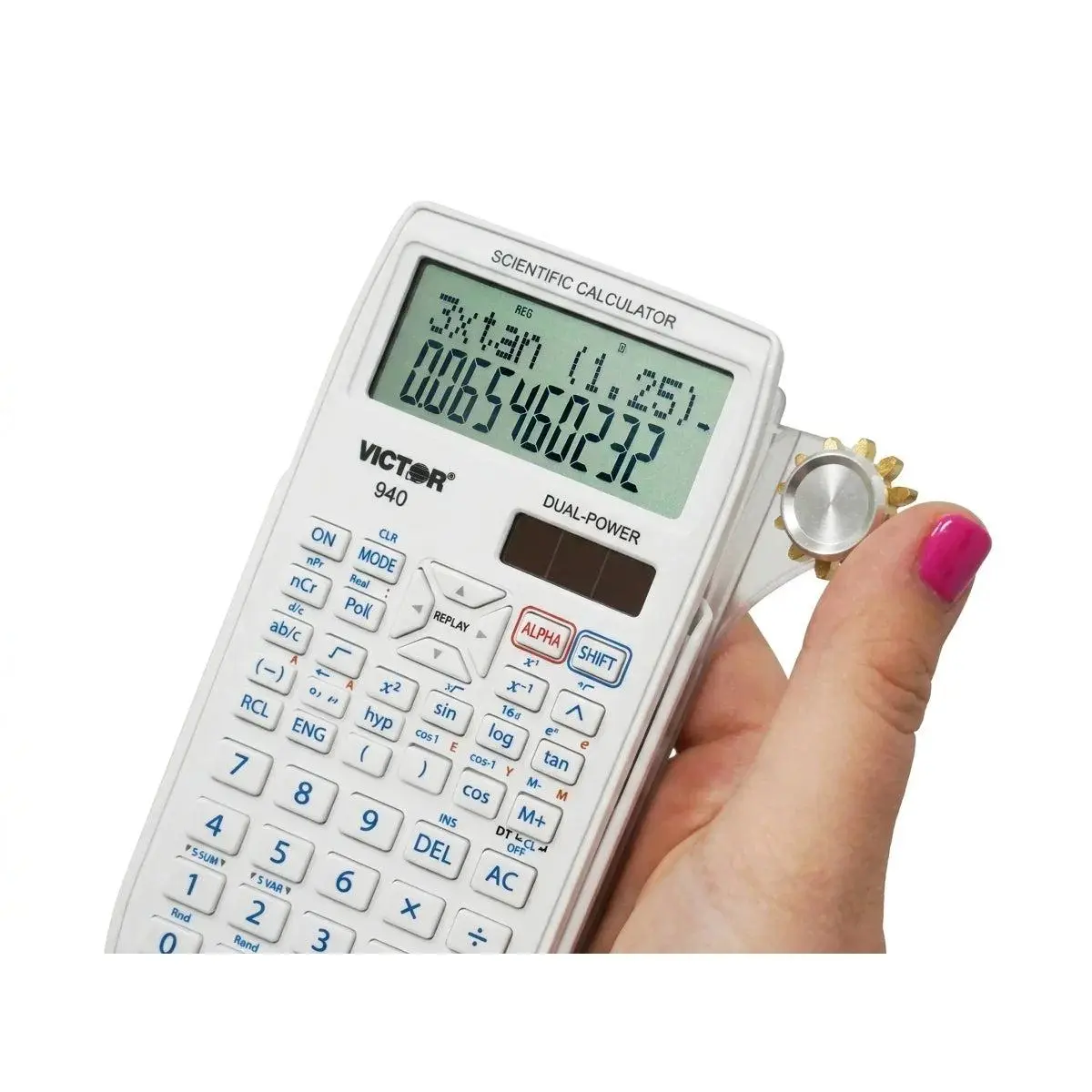 Victor Scientific Calculator with Fidget Spinner, 2-Line Display, Solar+CR2032 Dual Power, Statistical Calculations, for Middle-High School Students & Testing Environments (Office Stationery, Accounting Supplies)