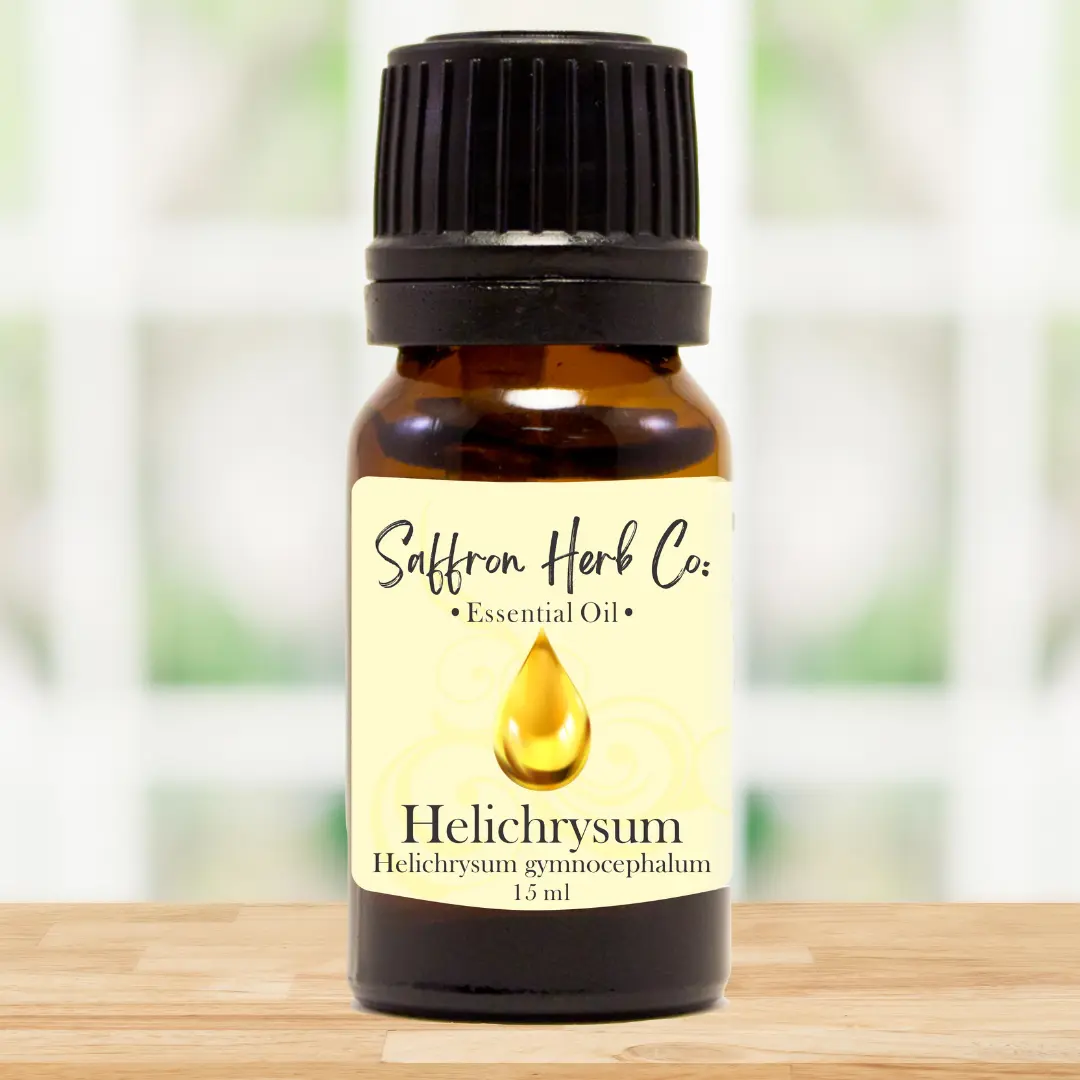 Saffron Herb Co. Helichrysum Essential Oil 15 ml - Healthcare & Wellness, Aromatherapy Solution for Healthy Living