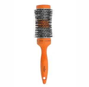 Marilyn Brush Hot Flash 2.5" Ceramic-Coated Aluminum Barrel Brush with Anti-Static Nylon Bristles & Comfort Grip Orange Handle