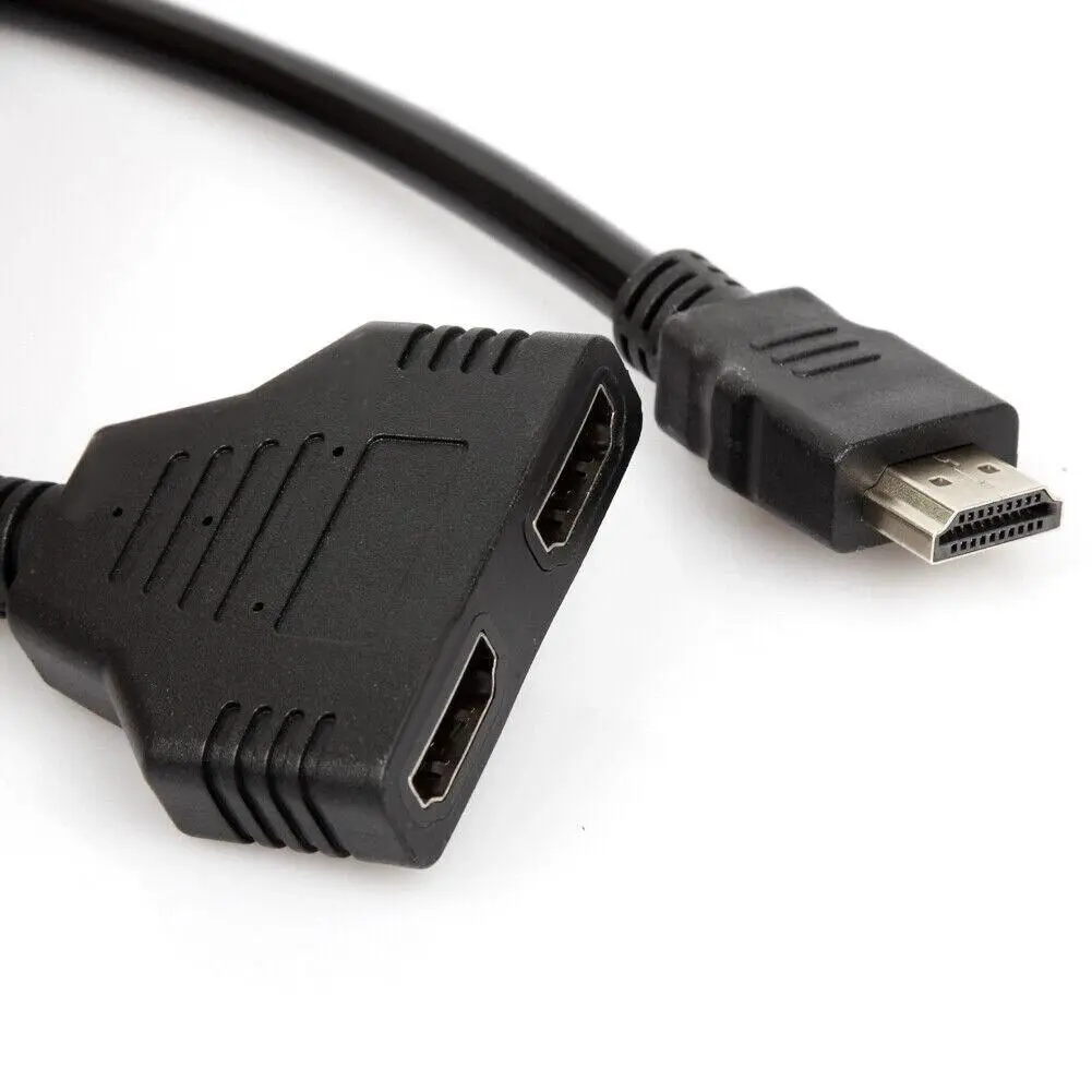 2 Pcs 4K HDMI Cable Splitter Adapter 2.0 Converter 1 In 2 Out 1 Male to 2 Female