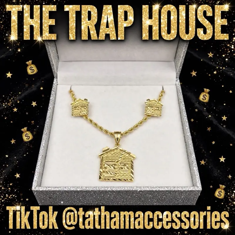 The Trap House Earring Studs & Necklace set
